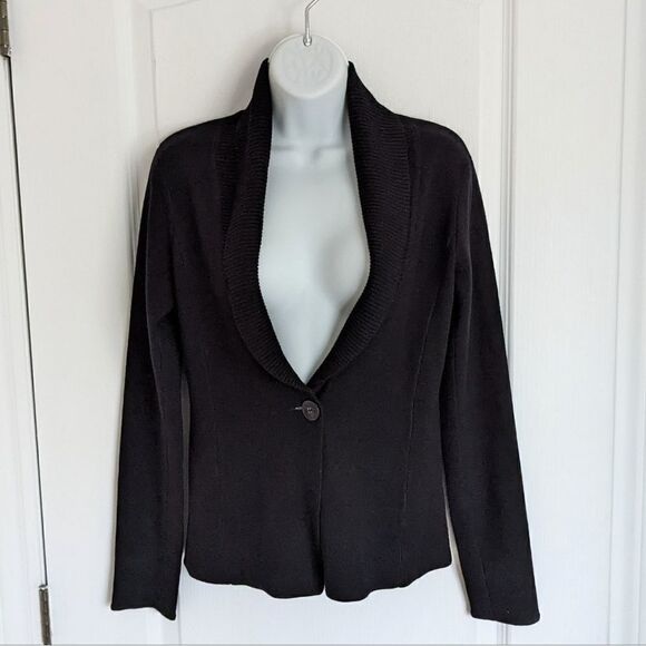 Sandra Angelozzi black wool silk knit cardigan Small @c1 - Picture 7 of 10